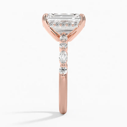 1.60 Carat Princess Halo Design Solitaire Lab Diamond Ring 18K - Florina 