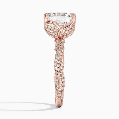 4.75 Asscher Kesim Hidden Halo Tasarım Tektaş Laboratuvar Pırlanta Yüzük - Filara