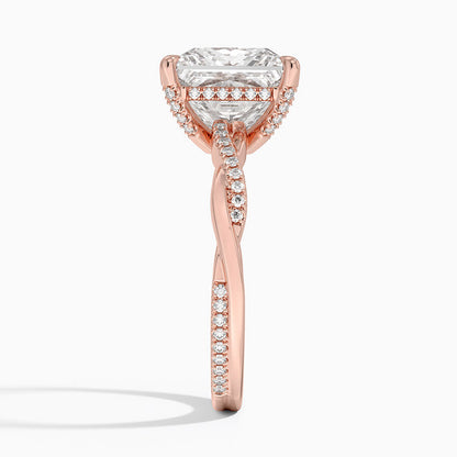 1.60 Carat Princess Halo Design Solitaire Lab Diamond Ring 18K - Florina 