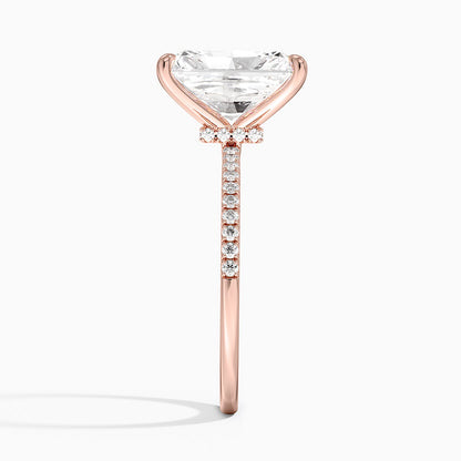 1.60 Carat Princess Halo Design Solitaire Lab Diamond Ring 18K - Florina 