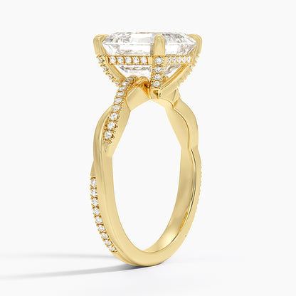 1.60 Carat Princess Halo Design Solitaire Lab Diamond Ring 18K - Florina 
