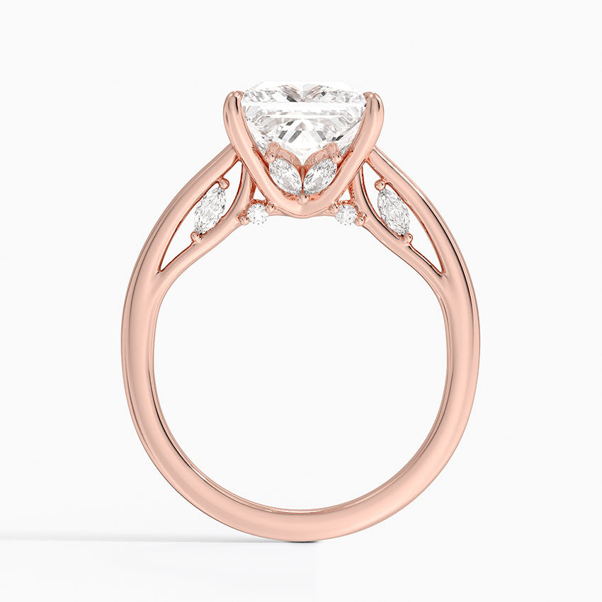 4.30 Karat Princess Kesim Hidden Halo Tasarım Tektaş Laboratuvar Pırlanta Yüzük - Salzburg