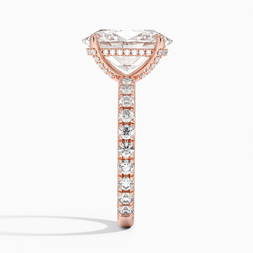 4.75 Karat Oval Kesim Hidden Halo Tasarım Tektaş Laboratuvar Pırlanta Yüzük 18K  - Selora - Bold Diamonds