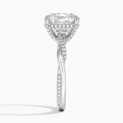 1.60 Carat Princess Halo Design Solitaire Lab Diamond Ring 18K - Florina 