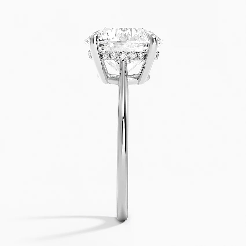 4.10 Karat Yuvarlak Kesim Hidden Halo Tasarım Tektaş Laboratuvar Pırlanta Yüzük - Monaco - Bold Diamonds