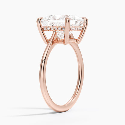 4.10 Prenses Kesim Hidden Halo Tasarım Tektaş Laboratuvar Pırlanta Yüzük - Tilora