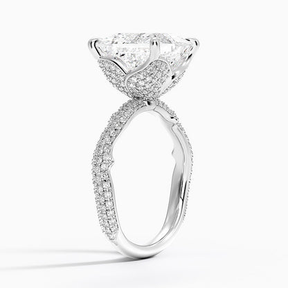 4.75 Prenses Kesim Hidden Halo Tasarım Tektaş Laboratuvar Pırlanta Yüzük - Filara