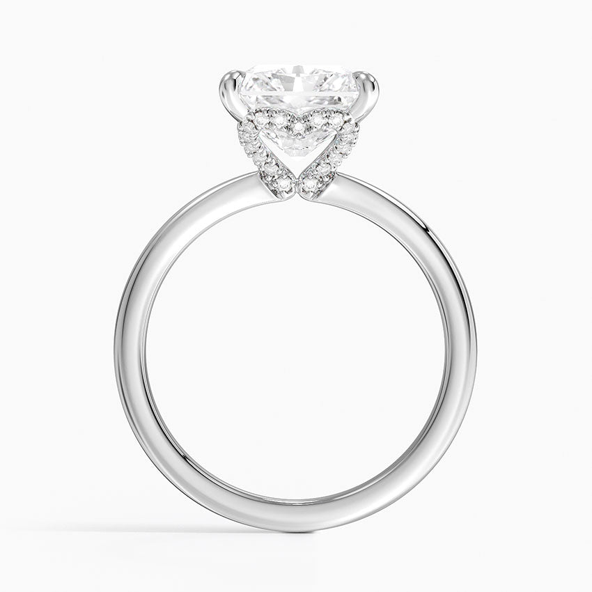 4.15  Karat Radiant Kesim Hidden Halo Tasarım Tektaş Laboratuvar Pırlanta Yüzük - Lyon