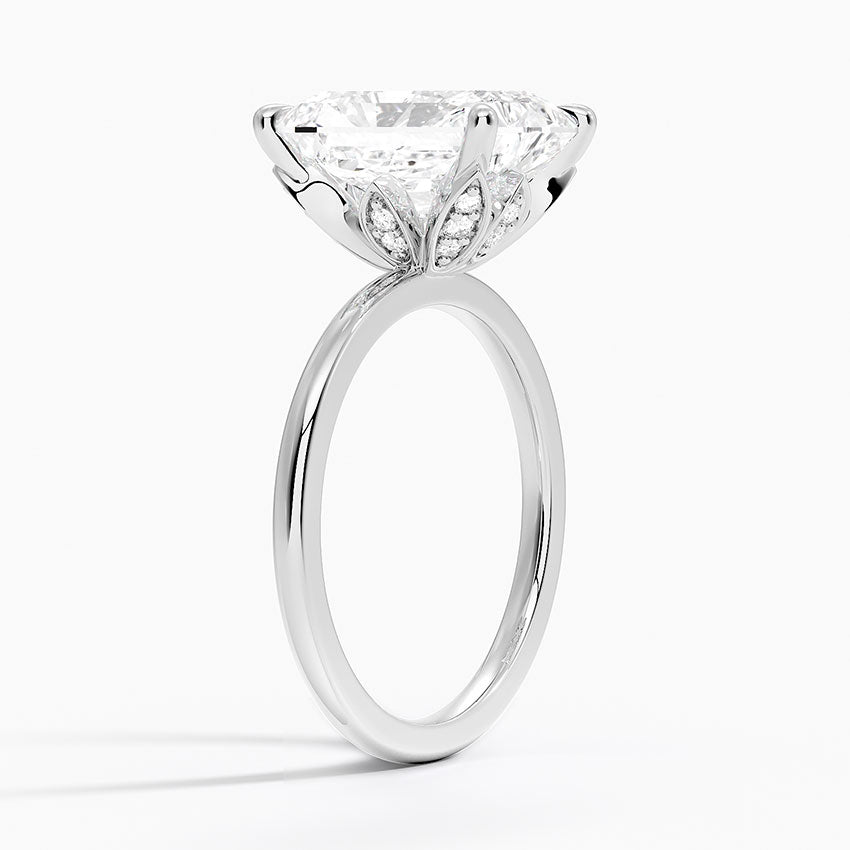 4.15 Karat  Radiant Kesim Hidden Halo Tasarım Tektaş Laboratuvar Pırlanta Yüzük - Oslo