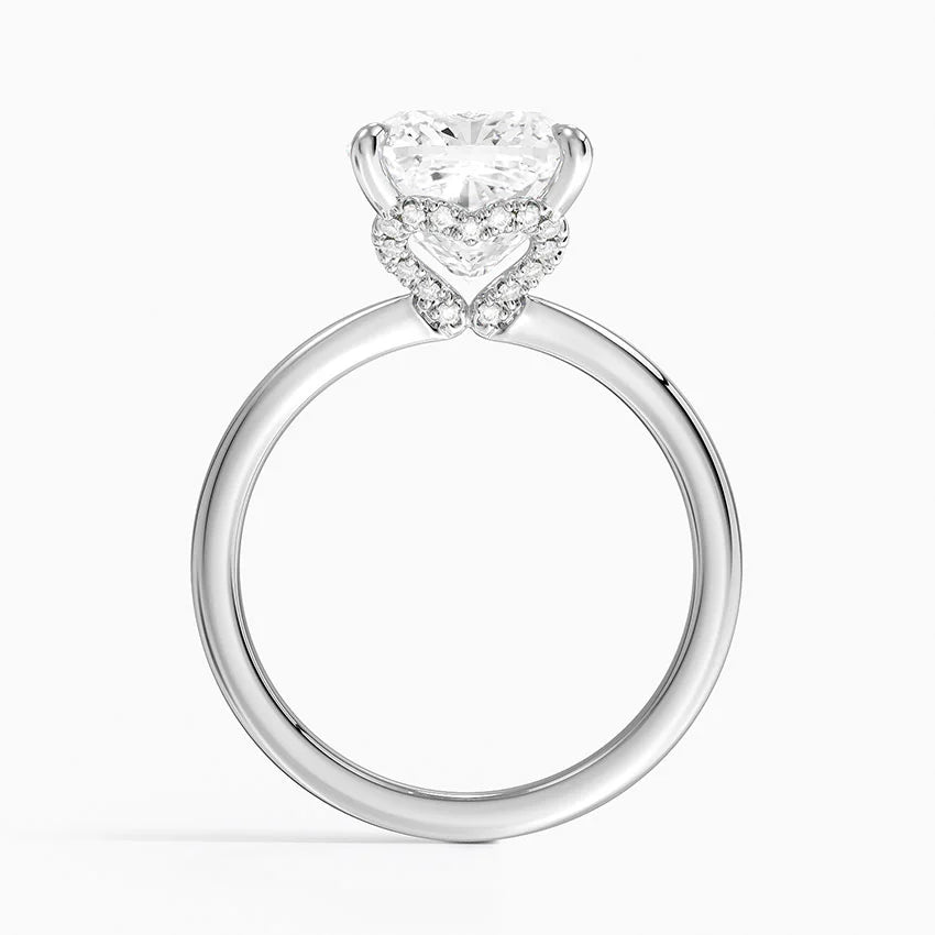 4.15 Cushion Kesim Hidden Halo Tasarım Tektaş Laboratuvar Pırlanta Yüzük - Vilora