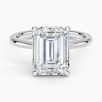 4.15 Karat Emerald Kesim Hidden Halo Tasarım Tektaş Laboratuvar Pırlanta Yüzük - Lyon