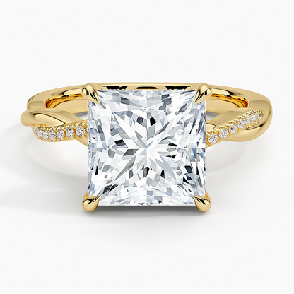 1.60 Carat Princess Halo Design Solitaire Lab Diamond Ring 18K - Florina 