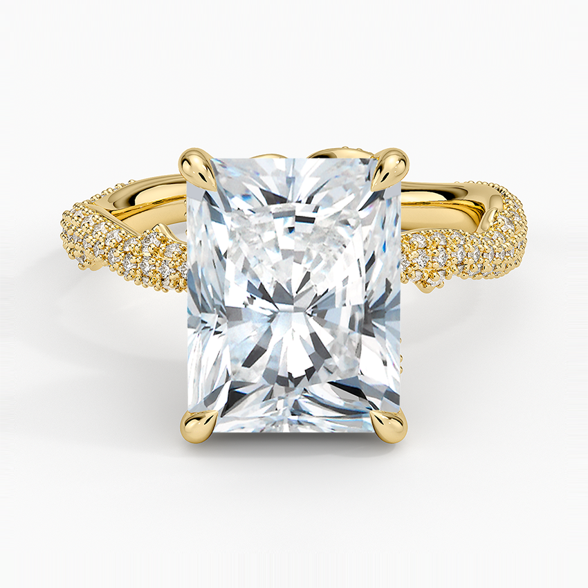 4.75 Karat Radiant Kesim Hidden Halo Tasarım Tektaş Laboratuvar Pırlanta Yüzük - Sorrento