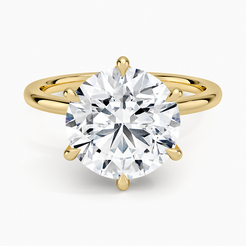 Altı Tırnak 4.15 Karat Hidden Halo Tasarım Tektaş Laboratuvar Pırlanta Yüzük - Delora - Bold Diamonds