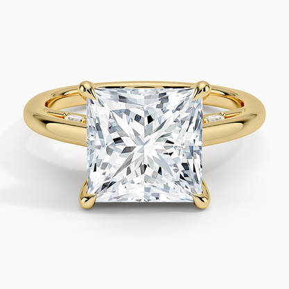 4.30 Princess Kesim Hidden Halo Tasarım Tektaş Laboratuvar Pırlanta Yüzük - Dalara