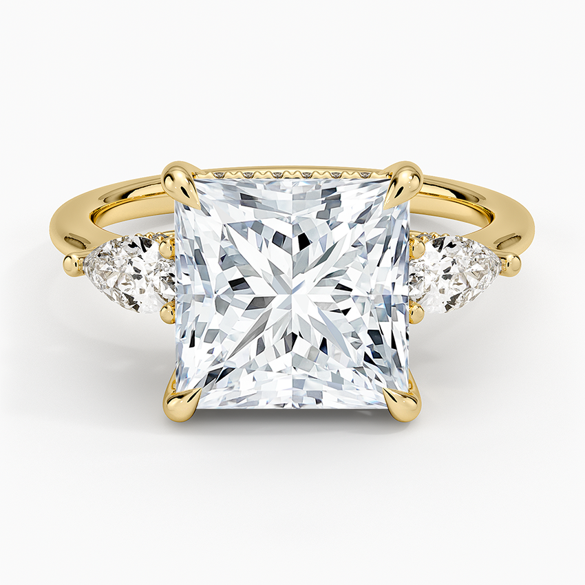 4.50 Prenses Kesim Hidden Halo Tasarım Tektaş Laboratuvar Pırlanta Yüzük - Nilora