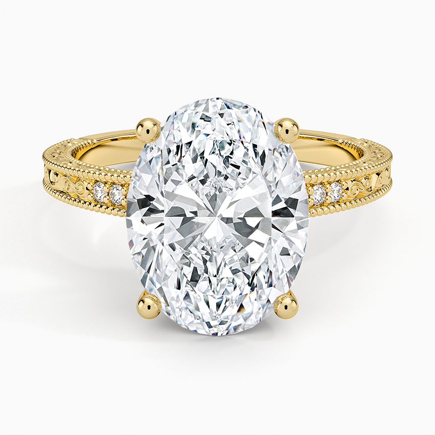 4.15 Oval Kesim Hidden Halo Tasarım Tektaş Laboratuvar Pırlanta Yüzük - Silora