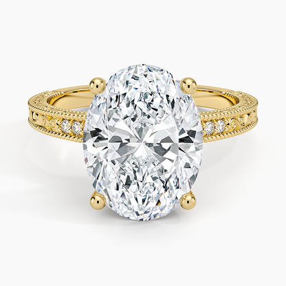 4.15 Oval Kesim Hidden Halo Tasarım Tektaş Laboratuvar Pırlanta Yüzük - Silora