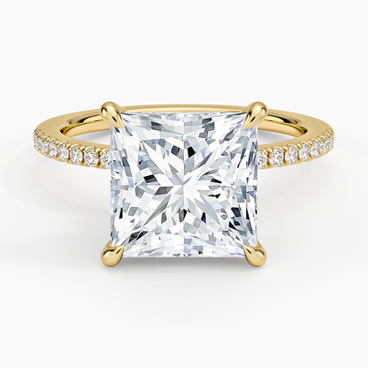 1.60 Carat Princess Halo Design Solitaire Lab Diamond Ring 18K - Florina 