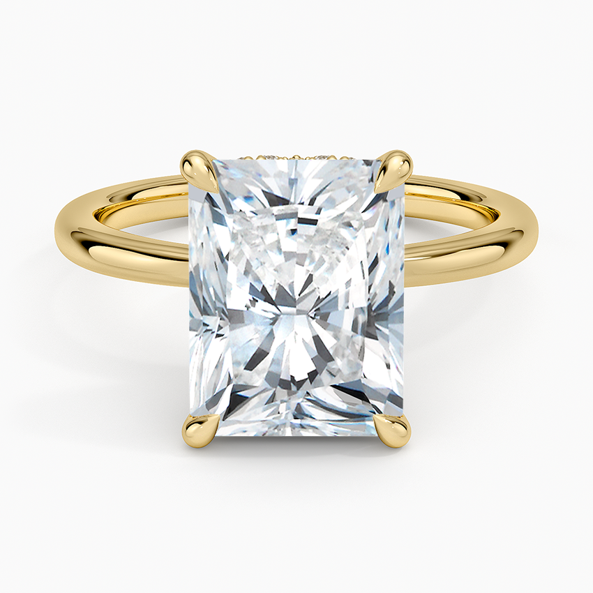 4.15 Radiant Kesim Hidden Halo Tasarım Tektaş Laboratuvar Pırlanta Yüzük - Vilora