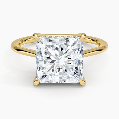 4.10 Prenses Kesim Hidden Halo Tasarım Tektaş Laboratuvar Pırlanta Yüzük - Tilora