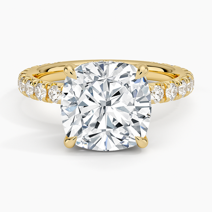 1.60 Carat Princess Halo Design Solitaire Lab Diamond Ring 18K - Florina 