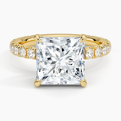 1.60 Carat Princess Halo Design Solitaire Lab Diamond Ring 18K - Florina 