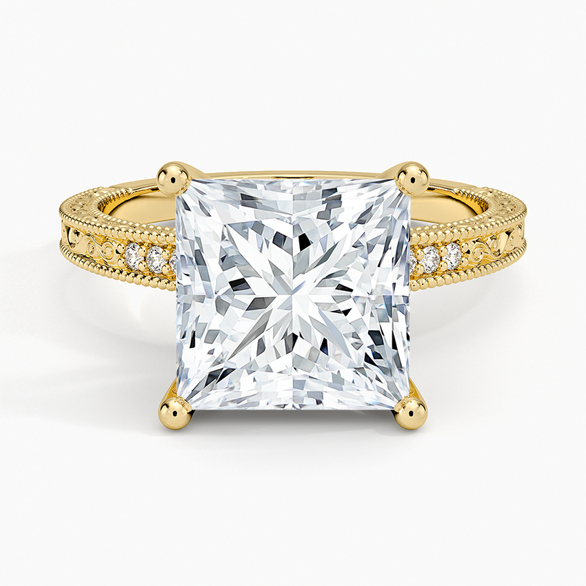 4.15 Karat Prenses Kesim Hidden Halo Tasarım Tektaş Laboratuvar Pırlanta Yüzük - Venice