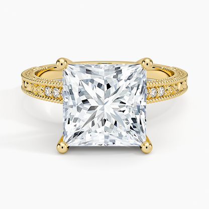 4.15 Prenses Kesim Hidden Halo Tasarım Tektaş Laboratuvar Pırlanta Yüzük - Silora