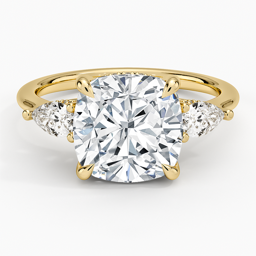 4.50 Cushion Kesim Hidden Halo Tasarım Tektaş Laboratuvar Pırlanta Yüzük - Nilora