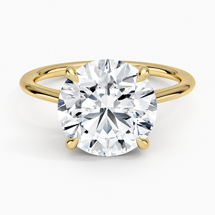 4.10 Karat Yuvarlak Kesim Hidden Halo Tasarım Tektaş Laboratuvar Pırlanta Yüzük - Monaco - Bold Diamonds