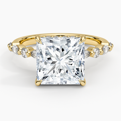 1.60 Carat Princess Halo Design Solitaire Lab Diamond Ring 18K - Florina 