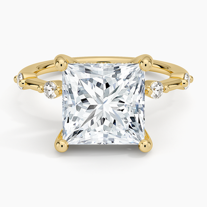 4.20 Prenses Kesim Hidden Halo Tasarım Tektaş Laboratuvar Pırlanta Yüzük - Zelora