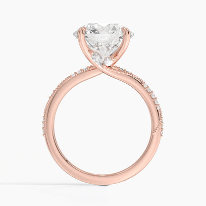 4.25 Karat Hidden Halo Tasarım Tektaş Laboratuvar Pırlanta Yüzük 18K  - Melora - Bold Diamonds