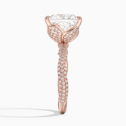 4.75 Prenses Kesim Hidden Halo Tasarım Tektaş Laboratuvar Pırlanta Yüzük - Filara