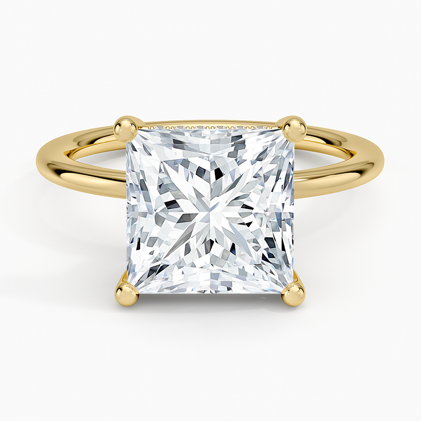 4.10 Prenses Kesim Hidden Halo Tasarım Tektaş Laboratuvar Pırlanta Yüzük - Melara