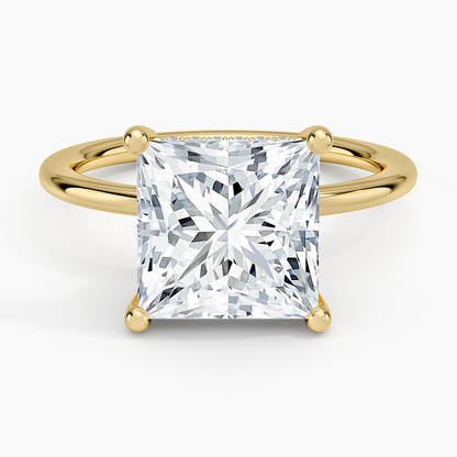 4.10 Prenses Kesim Hidden Halo Tasarım Tektaş Laboratuvar Pırlanta Yüzük - Melara