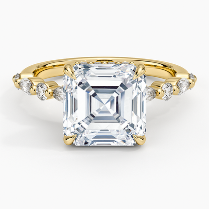 1.60 Carat Princess Halo Design Solitaire Lab Diamond Ring 18K - Florina 
