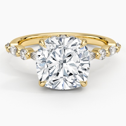 1.60 Carat Princess Halo Design Solitaire Lab Diamond Ring 18K - Florina 