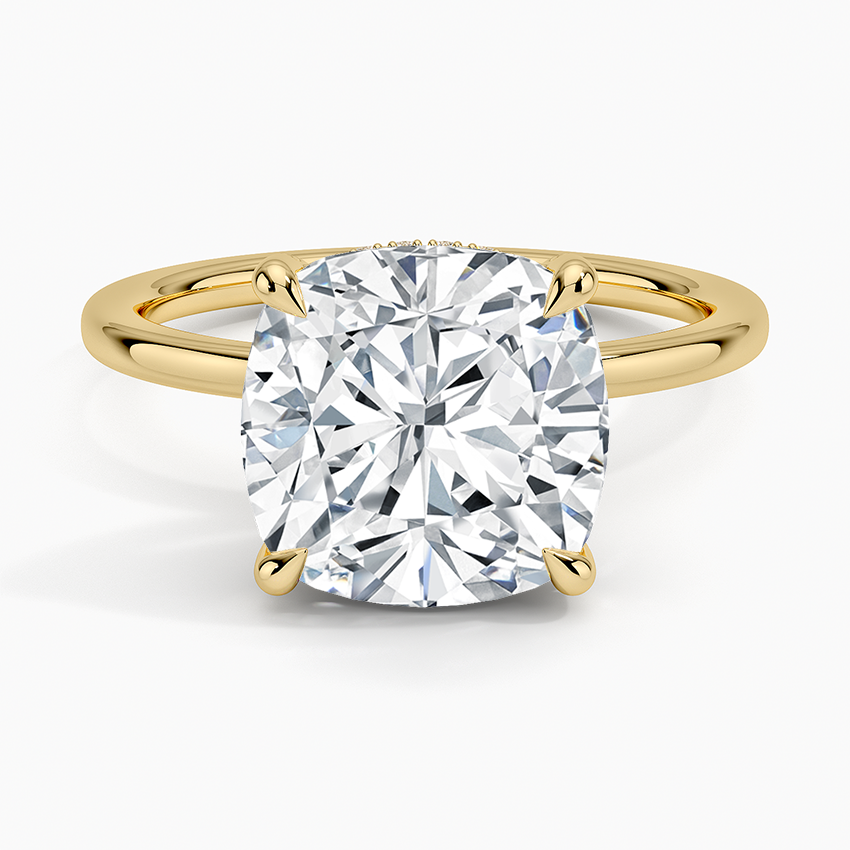 4.15 Karat Cushion Kesim Hidden Halo Tasarım Tektaş Laboratuvar Pırlanta Yüzük - Gilora - Bold Diamonds