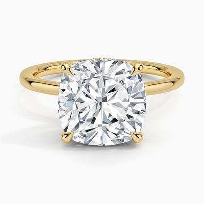 1.60 Carat Princess Halo Design Solitaire Lab Diamond Ring 18K - Florina 