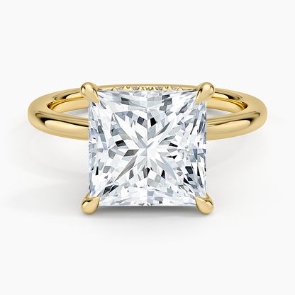 4.15 Prenses Kesim Hidden Halo Tasarım Tektaş Laboratuvar Pırlanta Yüzük - Vilora