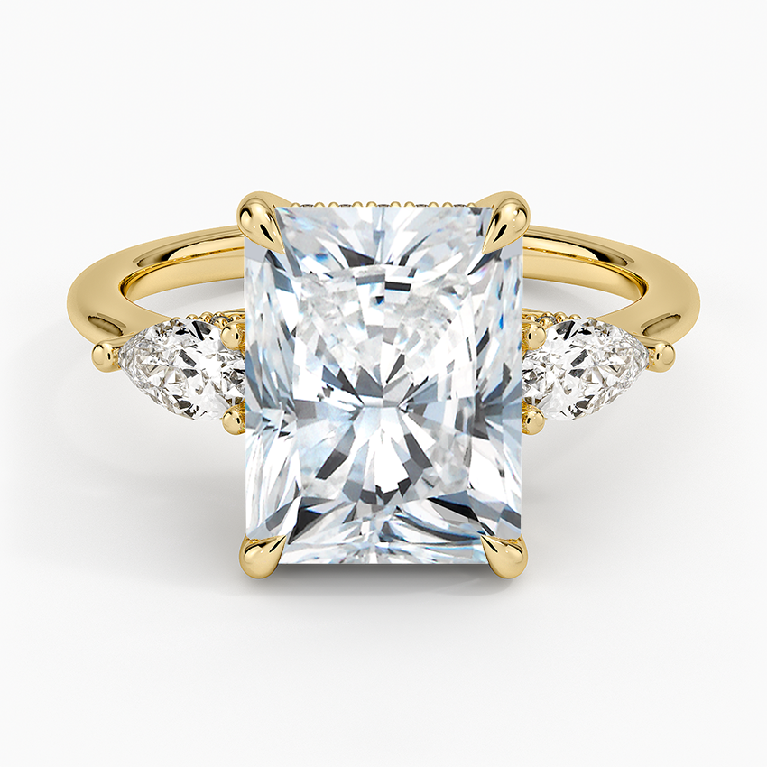 4.50 Radiant Kesim Hidden Halo Tasarım Tektaş Laboratuvar Pırlanta Yüzük - Nilora