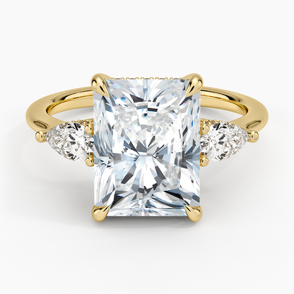 4.50 Radiant Kesim Hidden Halo Tasarım Tektaş Laboratuvar Pırlanta Yüzük - Nilora