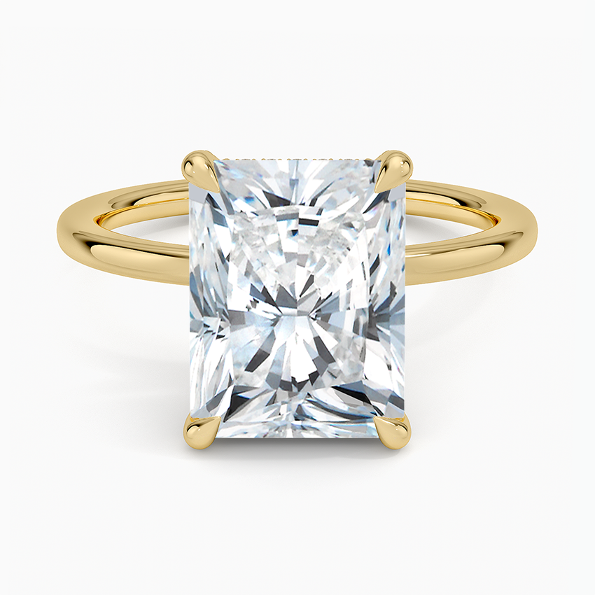 4.15 Karat Radiant Kesim Hidden Halo Tasarım Tektaş Laboratuvar Pırlanta Yüzük - Gilora - Bold Diamonds