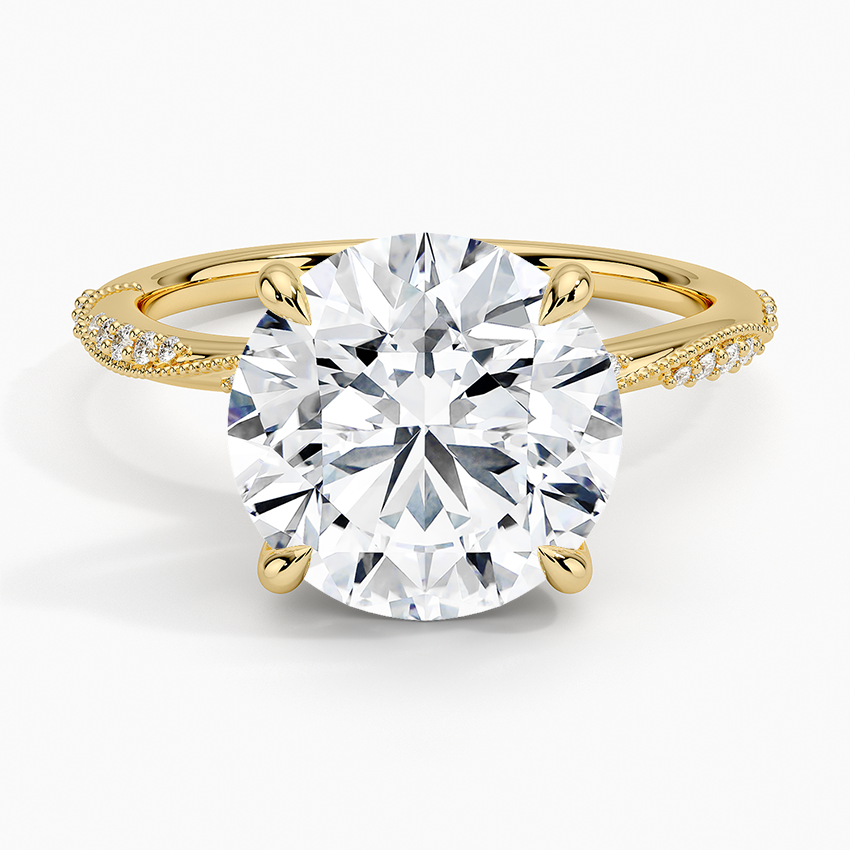 4.25 Karat Hidden Halo Tasarım Tektaş Laboratuvar Pırlanta Yüzük 18K  - Melora - Bold Diamonds