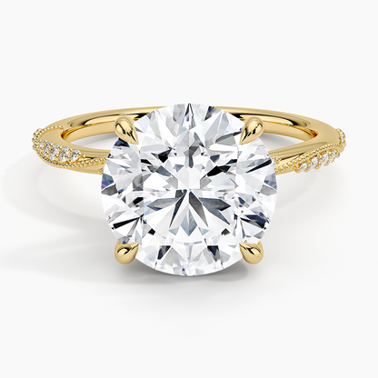 4.25 Karat Hidden Halo Tasarım Tektaş Laboratuvar Pırlanta Yüzük 18K  - Melora - Bold Diamonds