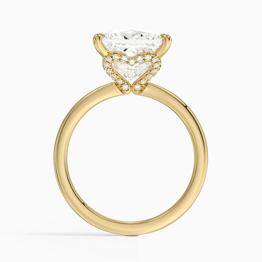 4.15 Prenses Kesim Hidden Halo Tasarım Tektaş Laboratuvar Pırlanta Yüzük - Vilora