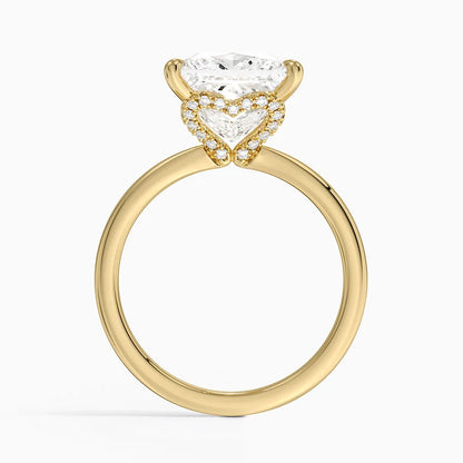 4.15 Prenses Kesim Hidden Halo Tasarım Tektaş Laboratuvar Pırlanta Yüzük - Vilora