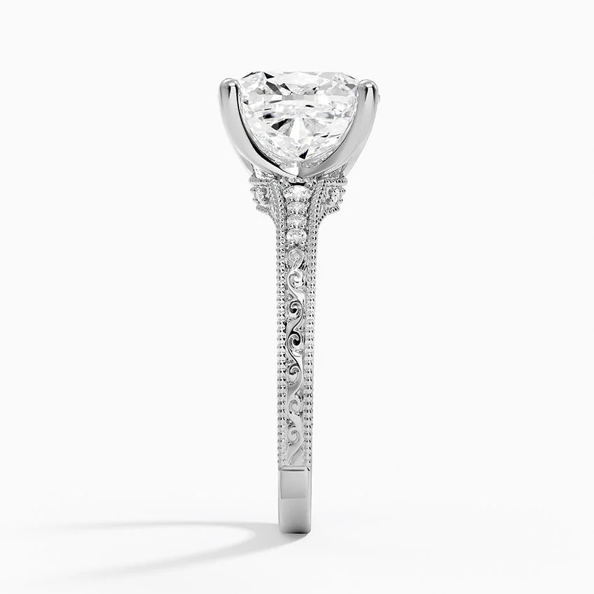 4.15 Cushion Kesim Hidden Halo Tasarım Tektaş Laboratuvar Pırlanta Yüzük - Silora